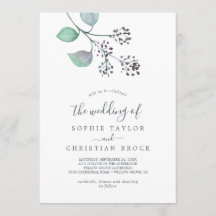 Lila och Grönt eukalyptus Bröllop