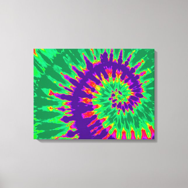 Lila och Grönt - färgämne 24"x18" Art. Canvastryck (Framsida)