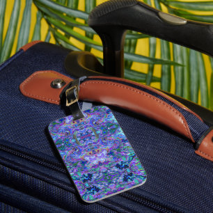 Lila och Grönt Geode Inspired Art Bagagebricka
