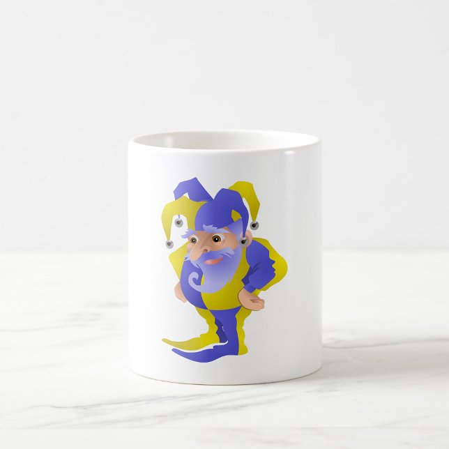 Lila och Grönt Jester Kaffemugg (Skapare uppladdad)