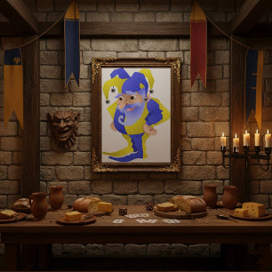 Lila och Grönt Jester Poster