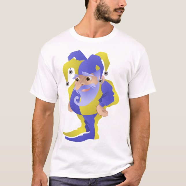 Lila och Grönt Jester T Shirt (Framsida)