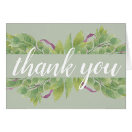 Lila och Grönt Löv för vattenfärg Tack OBS Kort