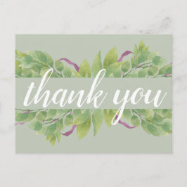Lila och Grönt Löv för vattenfärg - Tack Vykort