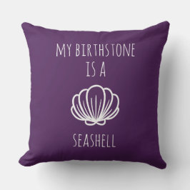 Lila och Grönt Min Birthstone är ett Seashell Kudde