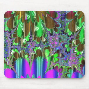 Lila och Grönt Organic Fractal Mouse Pad Musmatta