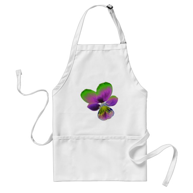 Lila och Grönt Pansy Apron Förkläde (Framsidan)