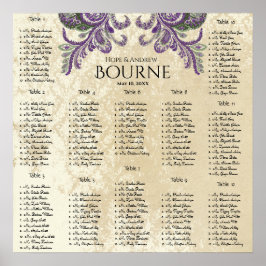 Lila och Grönt, passagerarsätesdiagram 12 Bord Poster