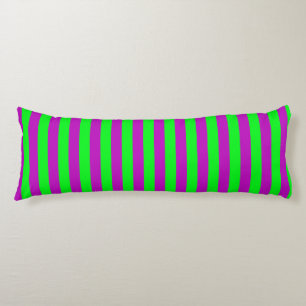 Lila och Grönt Rand Design Kroppskudde