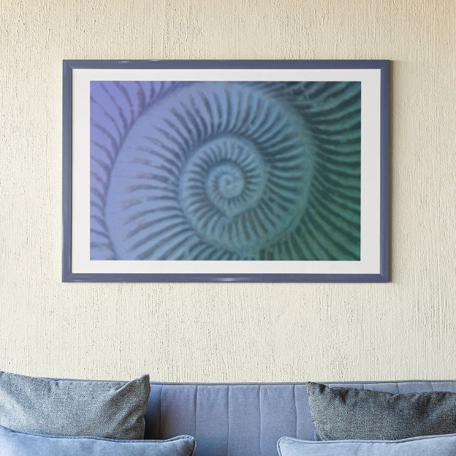 Lila och Grönt Spiral Ammonite Fossil Art Print Poster (Skapare uppladdad)