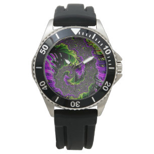 Lila och Grönt Spiral Armbandsur