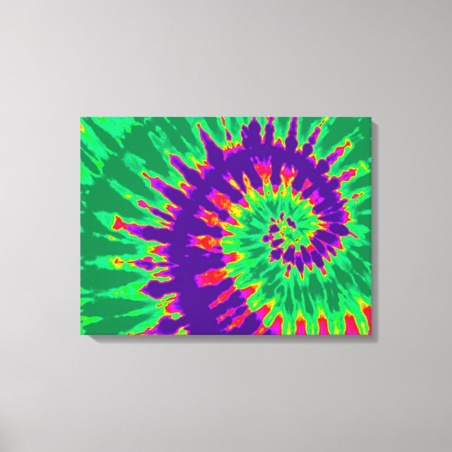 Lila och Grönt Tie Dye Canvastryck (Framsida)