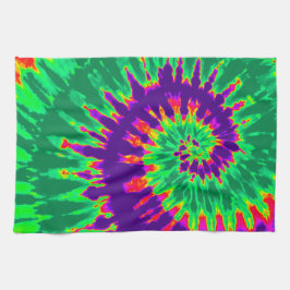 Lila och Grönt Tie Dye Kitchen Towel Kökshandduk