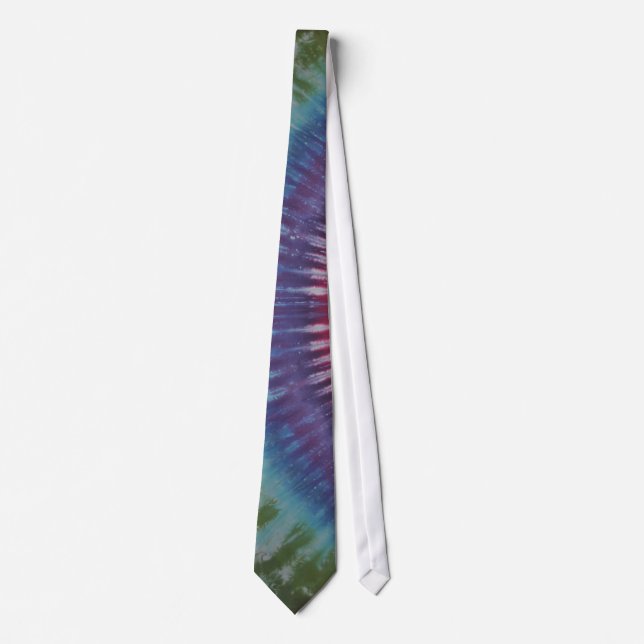 Lila och Grönt Tie Dye Necktie Slips (Framsida)