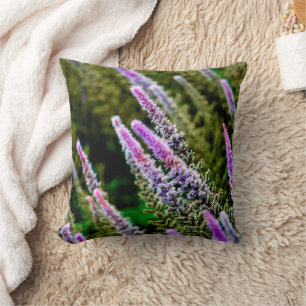 Lila och Grönt Wildblomma Kudde