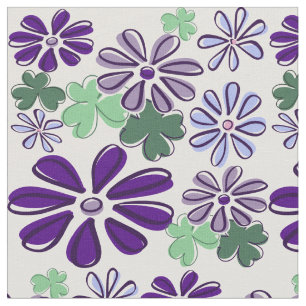 Lila och Grönt Wildblomma och Klöver Tyg