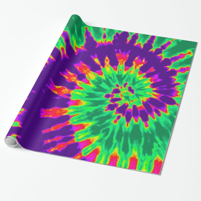 Lila- och gröntTiefärg Presentpapper (Utrullad)