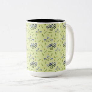 lila och gula blommor mönster Två-Tonad mugg