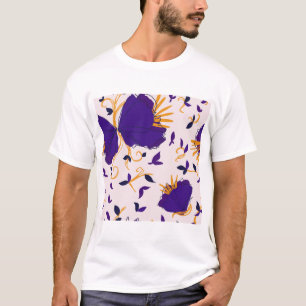 Lila och gula blommor t shirt