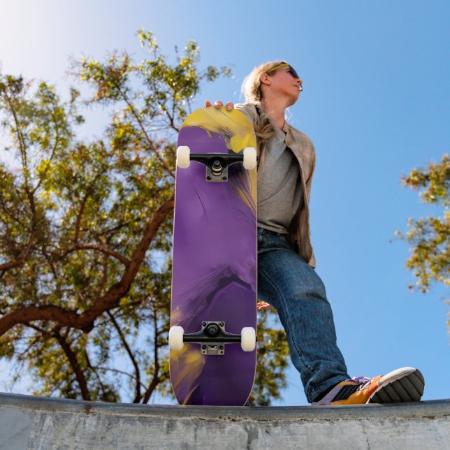 Lila och guld abstrakt mini skateboard bräda 18,5 cm (Utomhus 1)