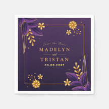 Lila och Guld Aesthetics Blommigt Bröllop