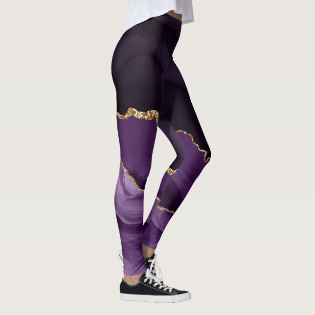 Lila och Guld Agate Leggings (Höger)