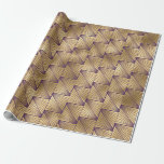 Lila och Guld Art Deco Mönster Presentpapper<br><div class="desc">Lila och guld art deco-folie som är papper.</div>