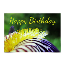 Lila och Guld Bearded Iris Birthday Kort