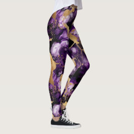 Lila och Guld bensin från Bläck Leggings