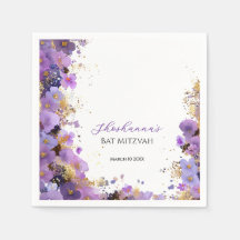 Lila och guld blommig Bat Mitzvah