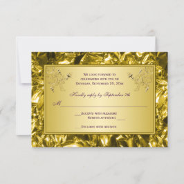 Lila och guld blommig RSVP-kort OSA Kort