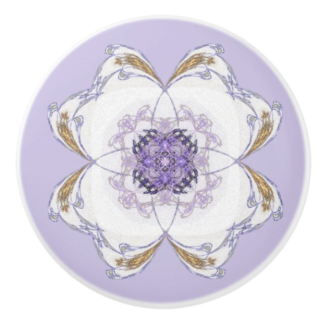 Lila och Guld Blommigt-look Fractal Art Lavender Knopp (Framsidan)