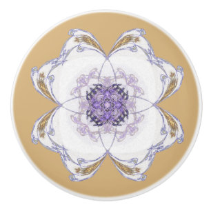 Lila och Guld Blommigt - Se Fractal Art Golden Knopp