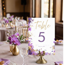 Lila och guld blomster Bat Mitzvah