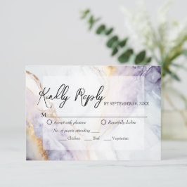 Lila- och Guld-Bröllop OSA-kort OSA Kort