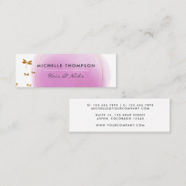 Lila och Guld Brushstrokes Affärskort Mini Visitkort