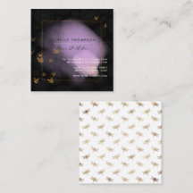 Lila och Guld Brushstrokes Doodle Square Business
