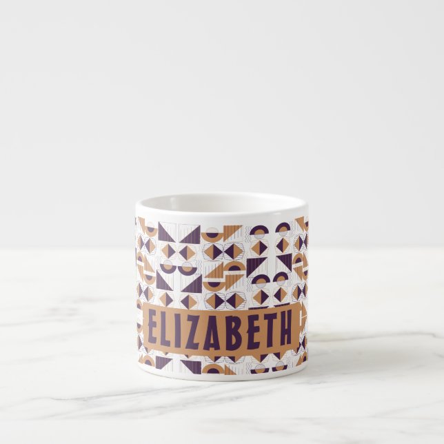 Lila och guld, den estetiska abstrakten Mönster Espressomugg (Framsidan)