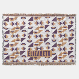 Lila och guld, den estetiska abstrakten Mönster Filt