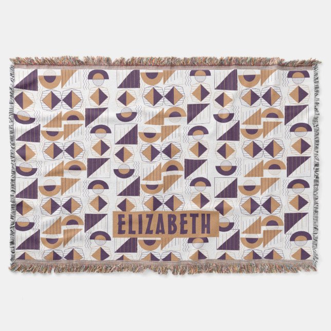 Lila och guld, den estetiska abstrakten Mönster Filt (Framsidan)