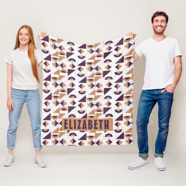 Lila och guld, den estetiska abstrakten Mönster Fleecefilt (På plats)
