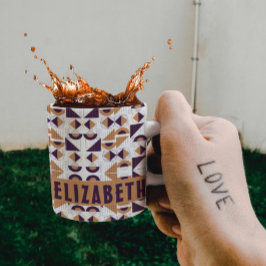 Lila och guld, den estetiska abstrakten Mönster Kaffemugg