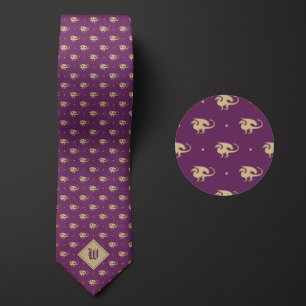Lila och Guld Dragon i profil med Monogram Slips