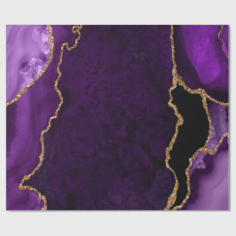 Lila och guld falskt glitteragat presentpapper