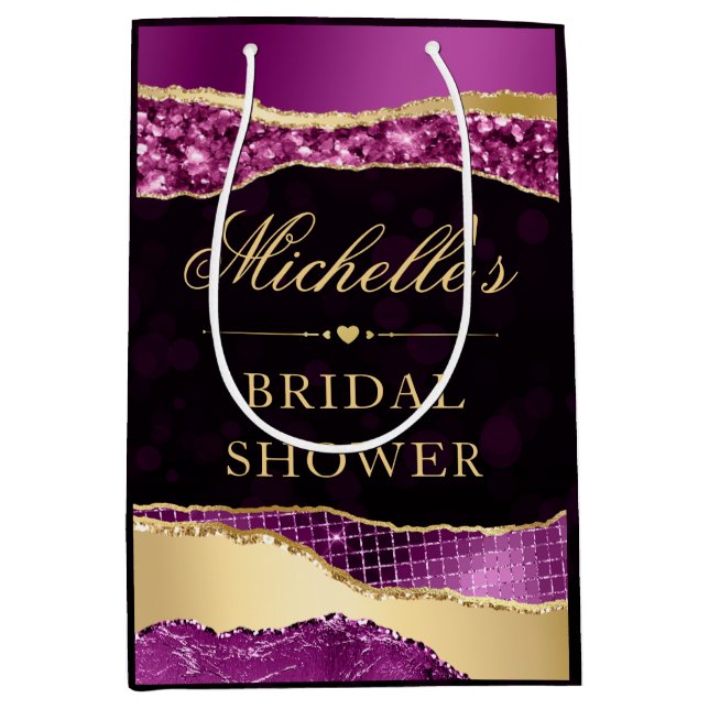 Lila och Guld Glam Tårar Bokeh Möhippa (Framsidan)