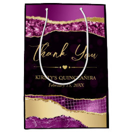 Lila och Guld Glam Tårar Bokeh Quinceanera