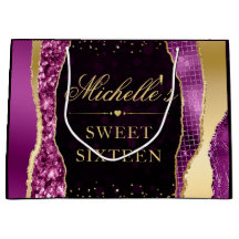 Lila och Guld Glam Tårar Bokeh Sweet sixteen