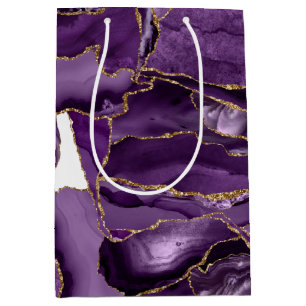 Lila och guld glitter agate