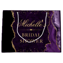 Lila och Guld Glitter Marble Agate Möhippa