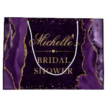 Lila och Guld Glitter Marble Agate Möhippa